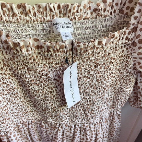 NWT Fashion Jackson x Amazon The Drop White Prairie Dot Midi Tiered Dress - Picture 6 of 12